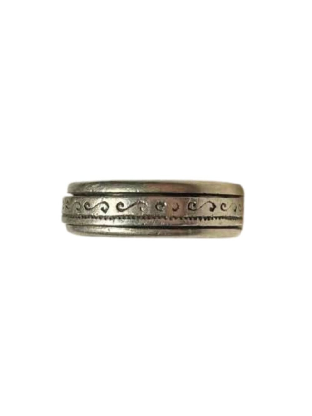 Vintage 80s Sterling Silver .925 Spinner Meditation Fidget Ring Boho